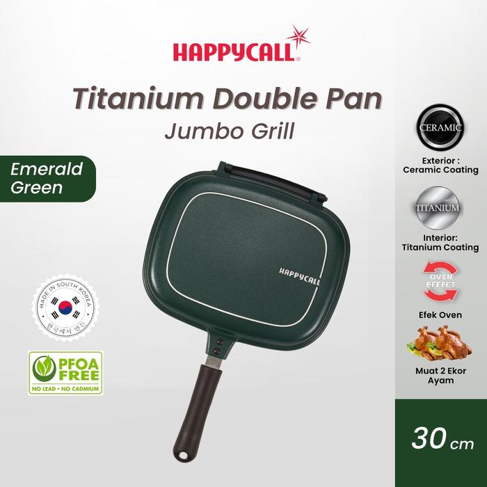 Gambar [Exclusive Trade In] Happycall Double Pan Titanium Jumbo Grill 30cm Green dari Happycall Indonesia Kota Administrasi Jakarta Timur Tokopedia