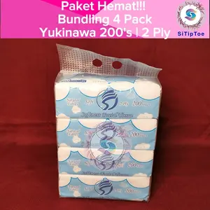 [Paket Bundling 4 Pack] Tisu Yukinawa Facial Tissue 200 Sheets 2 Ply Murah