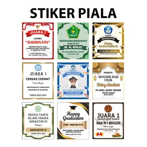Stiker Piala Kaki 1 Custom Trophy Akrilik dan Plastik