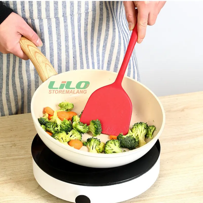SUTIL Spatula TEFLON goreng silikon anti gores tahan panas 33cm L25 2