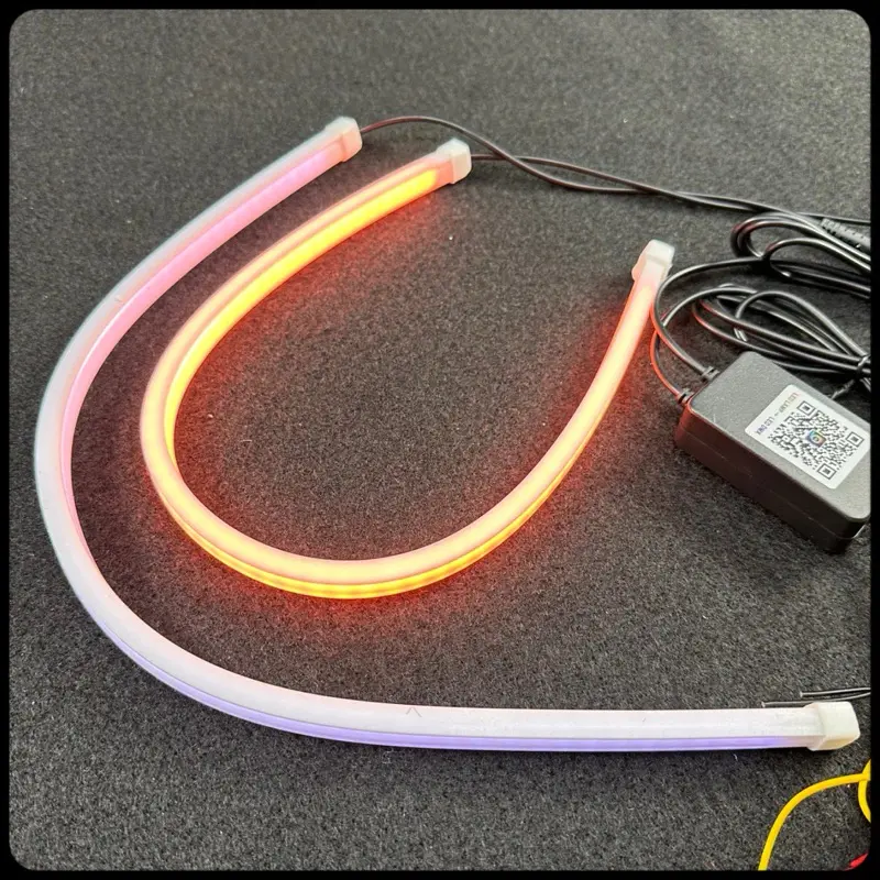 Lampu LED DRL Alis Flexibel WRGB APP Bluetooth 30 cm 45 cm 60 cm Welcome + RGB Matrix Mobil Motor Selang Sein Premium 2