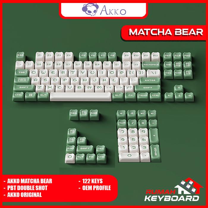 Gambar KEYCAP - KEYCAPS - OEM - AKKO MATCHA BEAR - PBT KEYCAP - 122 KEY dari Rumah-Keyboard Kota Administrasi Jakarta Barat Tokopedia