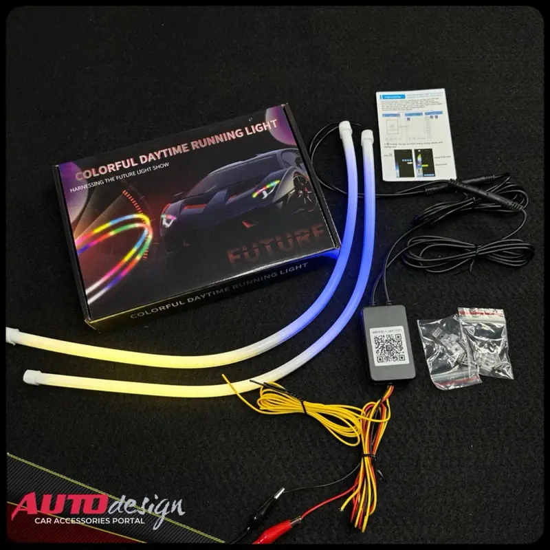 Lampu LED DRL Alis Flexibel WRGB APP Bluetooth 30 cm 45 cm 60 cm Welcome + RGB Matrix Mobil Motor Selang Sein Premium 1