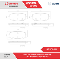 Gambar Brake Pad Rear / Kampas Rem Belakang Brembo Wuling Cortez 1.5 / Confero S - P25002N dari BREMBO PARTNER INDONESIA Kota Administrasi Jakarta Pusat 2 Tokopedia