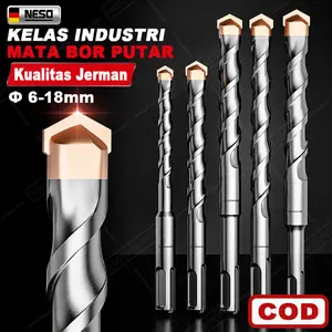 German Tools Mata Bor Bobok Beton 6 8 10 12 14 16 18mm Tembok Besi Twisted Drill Bit (COD) High Quality