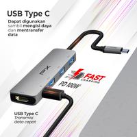 Gambar USB Hub Converter Type C Hub Adapter Laptop Macbook Ipad Tablet Type C 3.1 to HDMI 4K USB 3.0 Type C Power Delivery 100W 5 Port 5 in 1 PX UCH150 dari PX Official Store Kota Administrasi Jakarta Utara 4 Tokopedia