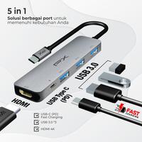 Gambar USB Hub Converter Type C Hub Adapter Laptop Macbook Ipad Tablet Type C 3.1 to HDMI 4K USB 3.0 Type C Power Delivery 100W 5 Port 5 in 1 PX UCH150 dari PX Official Store Kota Administrasi Jakarta Utara 3 Tokopedia