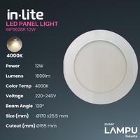 Gambar INLITE Led Panel Inbow Bulat 12watt LED 220V 220volt 12W round - 3000K dari Pusat Lampu Jakarta Kota Administrasi Jakarta Pusat 5 Tokopedia