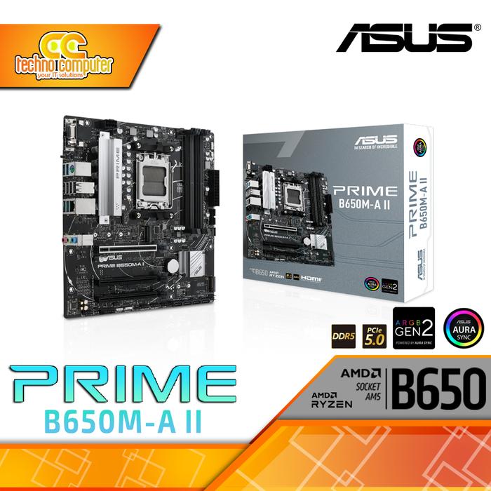 Gambar MOTHERBOARD ASUS PRIME B650M-A II - mATX, AM5, B650, DDR5 dari Techno Computer Bali Kota Denpasar Tokopedia