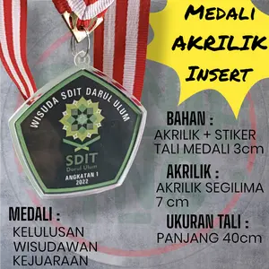 MEDALI AKRILIK MEDALI WISUDA CUSTOM MEDALI PAUD MEDALI SMP SMA TK MEDALI KEMERDEKAAN