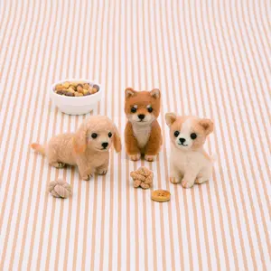 DIY kit needle felting wool craft baby dog 441-635