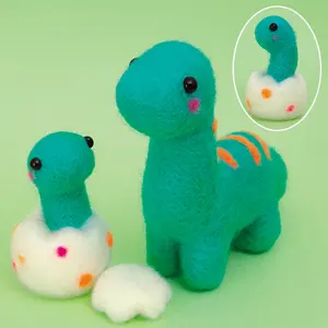 DIY kit needle felting wool craft neon color dino brachio 441-624