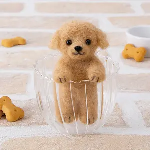 DIY craft needle felting kit toy poodle standing 441-609