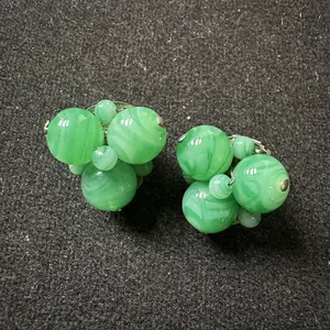 Natural Green Stone Earrings