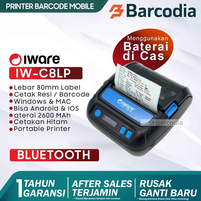 Gambar Printer Label Portable Iware IW-C8LP 80mm - Setara PANDA PRJ-80BL dari Barcodia Kota Administrasi Jakarta Pusat Tokopedia