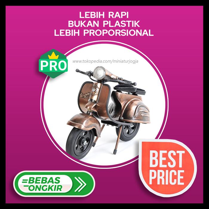 Gambar Miniatur Vespa Coklat/Natural Kualitas 1 dari miniaturjogja Kab. Sleman Tokopedia