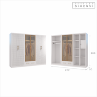 Gambar SHUMO Lemari Pakaian Besi 6 Pintu Minimalis Lampu LED | Lemari Baju Metal Wardrobe - MOTIF-A, DIRAKIT dari Citra furniture Kota Administrasi Jakarta Pusat 2 Tokopedia