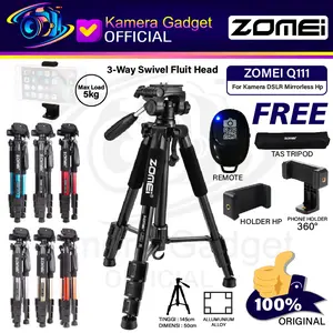 TRAVEL TRIPOD ZOMEI Q111 CAMERA DSLR MIRRORLESS PORTABLE TRIPOT Q 111