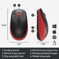 Gambar Logitech M190 Full Size Wireless Mouse Kozak Garansi Resmi M 190 Biru Hitam - Hitam dari Click & Go Tokopedia Kota Bandung 2 Tokopedia