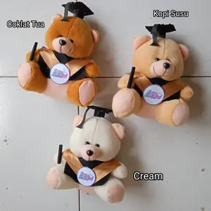 Boneka Wisuda 15cm Mini Teddy Bear Untuk Buket Bunga Hadiah Kelulusan