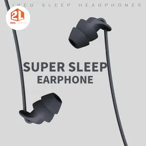 Sleep Earphone Hifi & Bass soft silicone wear comfortable Hitam Colokan
