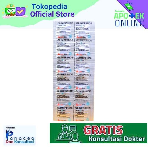 GLIMEPIRIDE KIMIAFARMA 3 MG STRIP 10 TABLET