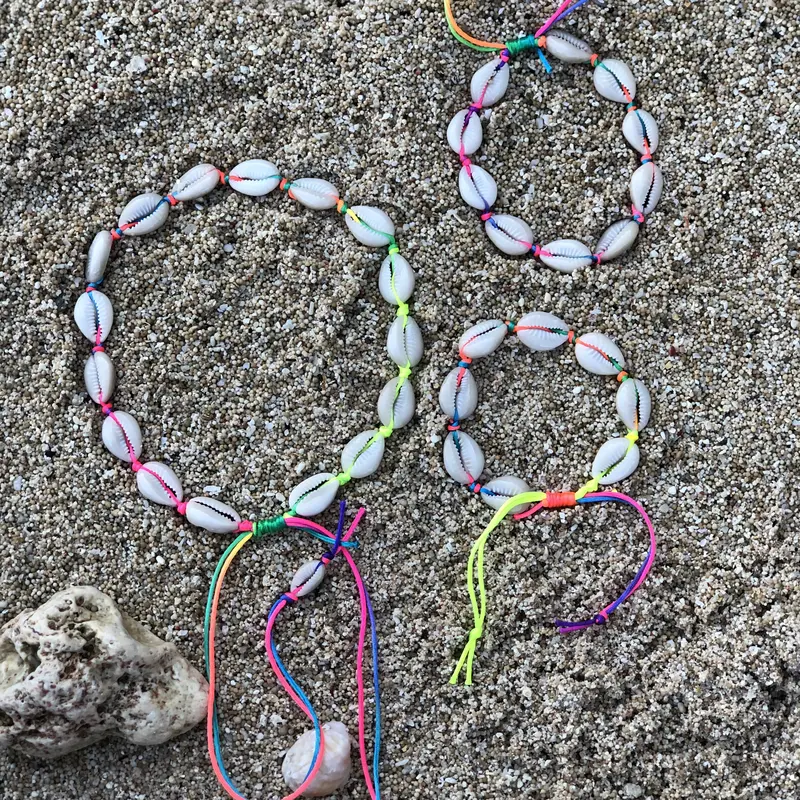 Summer Rainbow Sea Shell Choker & Bracelet / Gelang Kerang Bali 4