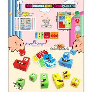 Mainann Face Changing Cube Mainan Susun Ekspresi Muka Puzzle Game Fun Game Family Game
