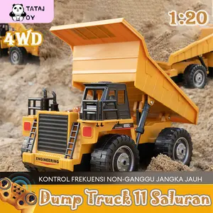 Tatajoy Mainan Mobil Remote Control RC Dump Truck 1:20 2.4G Mobil Dump Truck Remote Control 11Channel Mesin Remote Control Mobil Dump Truck Mainan  Mainan Hadiah
