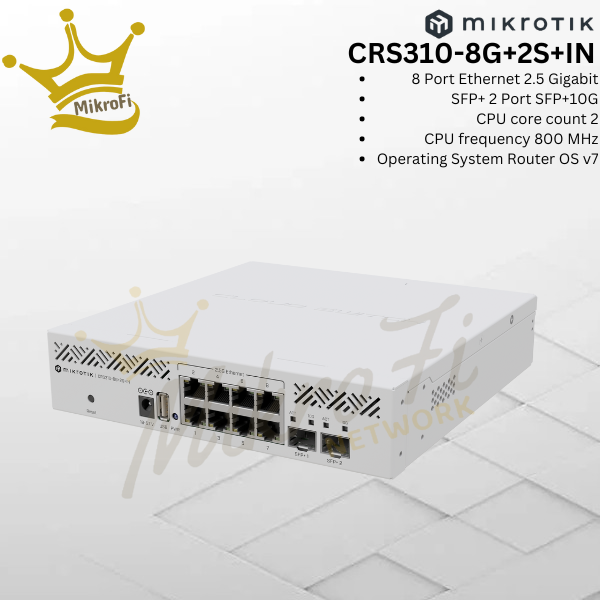 Jual Mikrotik CRS310-8G+2S+IN | Cloud Router Switch 8 Ports