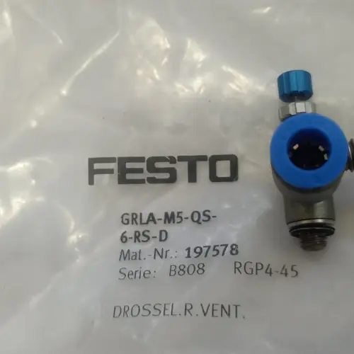 Fitting Speed Control Festo 6mm Drat M5 GRLA M5-QS-6-RS-D 1