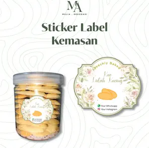 Sticker Toples Kue Kering Hampers Label Custom Segel Kemasan Aesthetic