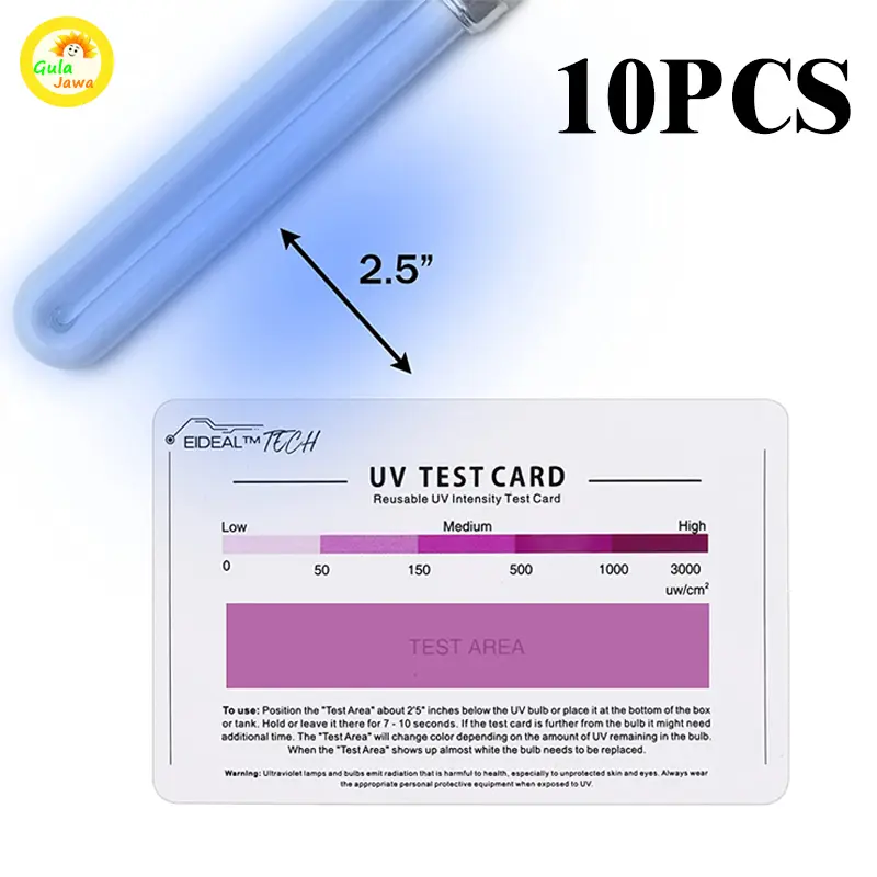 10pcs Uv Test Card Kartu Tes Sensor Sinar Matahari Lampu Uv Ultraviolet Terrarium Reptil Sunscreen Kartu Tes Uv