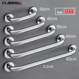 30/40/50/60cm Handle Kamar Mandi Pegangan Kamar Mandi Toilet Gagang Bathub Grab Bar Stainless