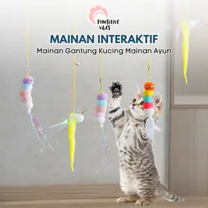 Mainan Interaktif Penggoda Kucing Model Gantung Otomatis Tikus Bel