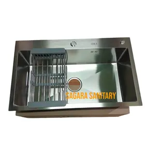kitchen sink 7545 stainless 1 lubang body only / bcp 75x45 cm ss304