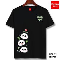 Gambar Kaos Pria Wanita Premium Distro Korean Cute Panda -  Baju Atasan Sablon Pria Wanita - NORP 1 - HITAM, S dari ORORA INDONESIA_NEW Kab. Tangerang 3 Tokopedia