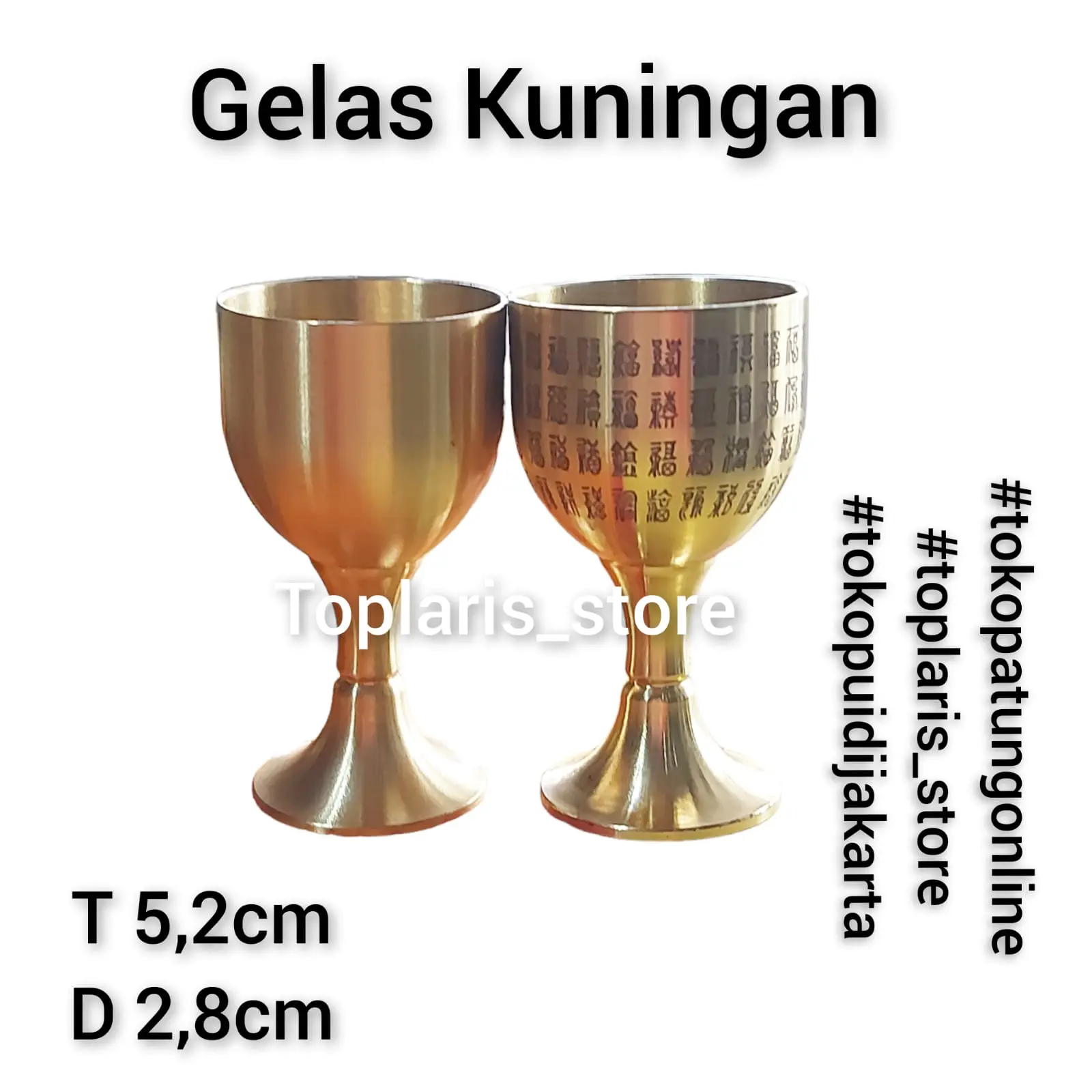 Gelas Sembahyang Kuningan Premium TP