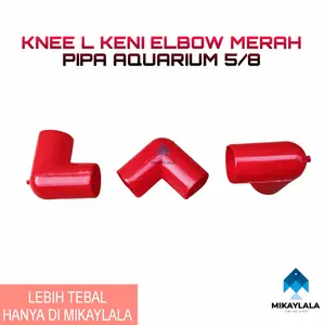 Keni L Merah Elbow Pipa Aquarium Aquascape 5/8