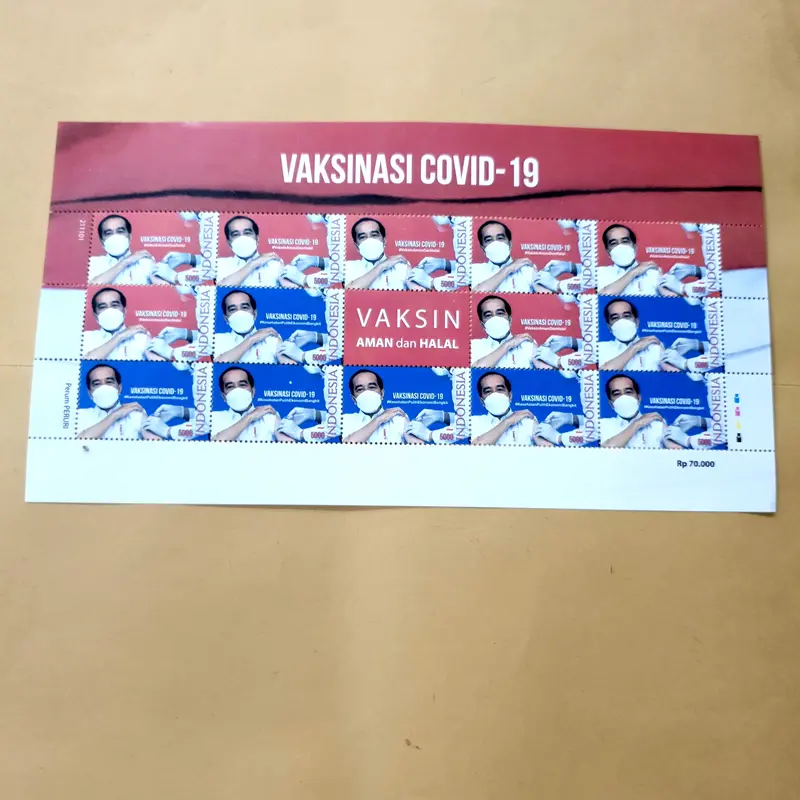 Prangko INDONESIA. VAKSINASI COVID-19. Fullsheet 0