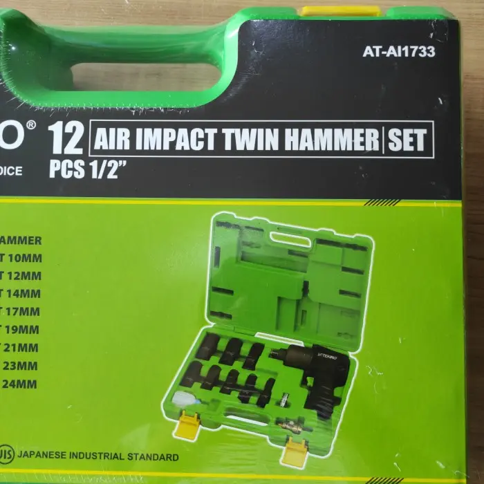 Tekiro Air impact twin hammer 1/2" set 12 pcs alat buka baut angin 1/2 inci impek 1/2in twinhammer 2