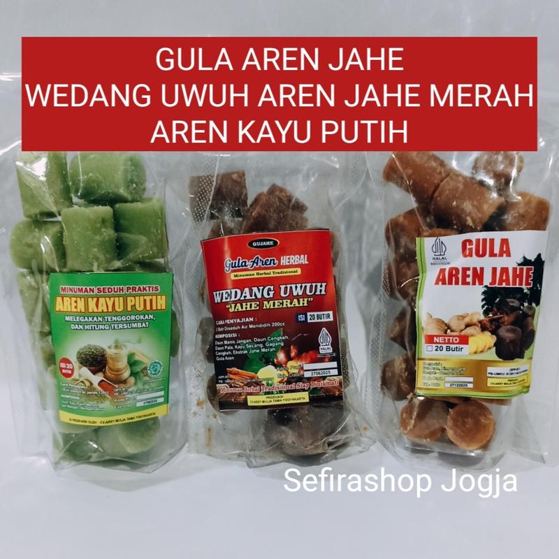 Gula Aren Wedang Uwuh Jahe Merah dan Aren Kayu Putih isi 20 Butir ...