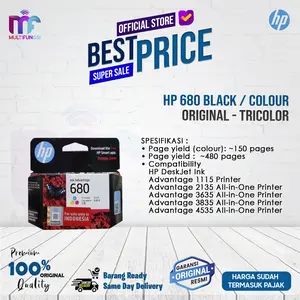 Tinta HP 680 Colour Ink Cartridge - For 2135, 3635 / Color Original