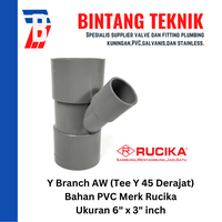 Gambar Y Branch 45 AW 6" x 3" inch PVC Rucika dari Bintang Teknik Toko Kota Administrasi Jakarta Barat 3 Tokopedia