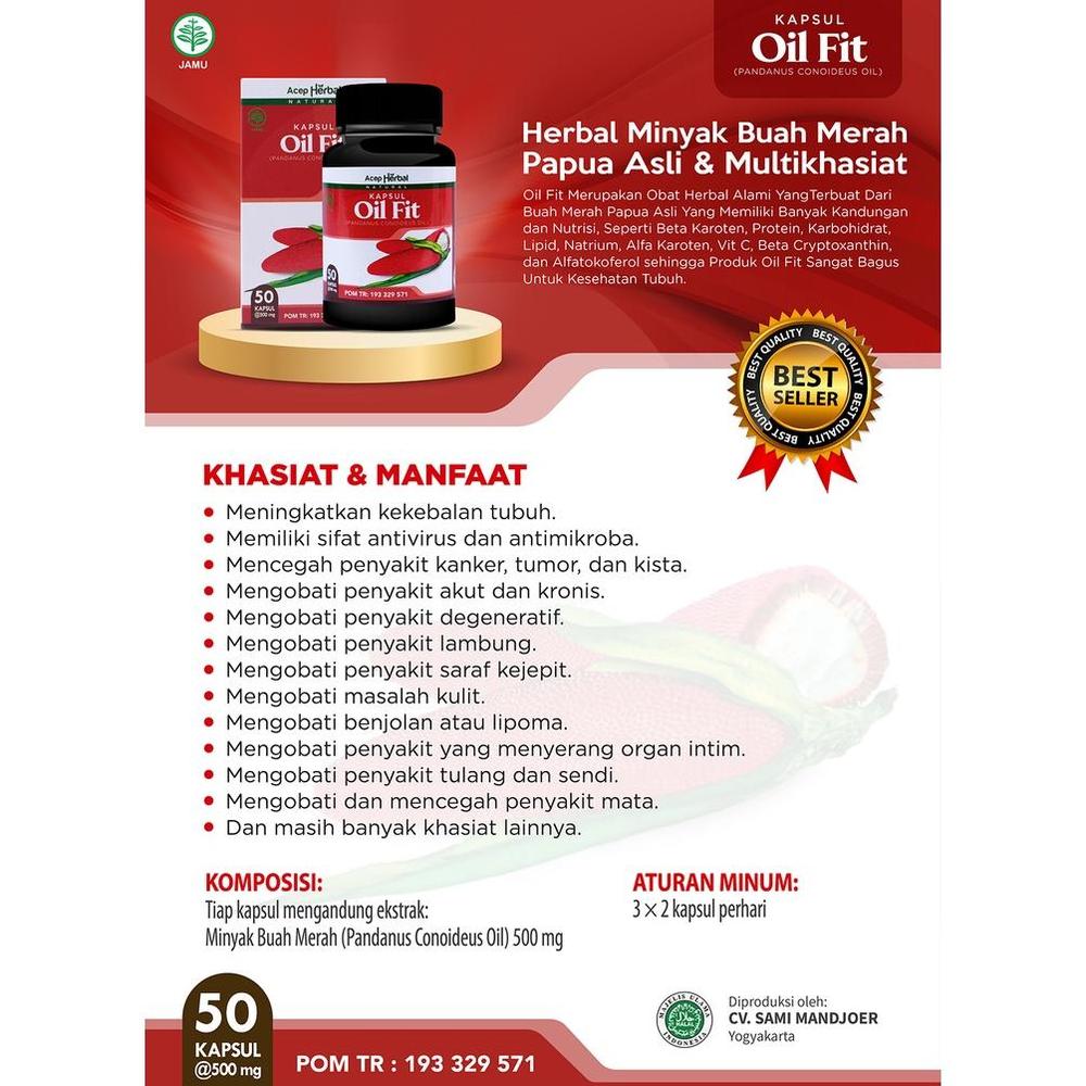 Kapsul Oil Fit Original Ekstrak Buah Merah Papua Asli Obat
