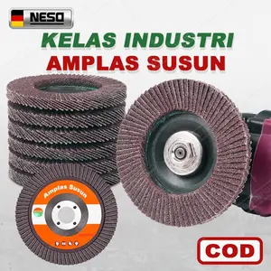 NESO German tools Mata Gerinda Amplas Susun 4" Gurinda Tebal Flap Disc Murach Bulat Grit Ukuran 40, 60, 80,100, 120, 150, 180,240