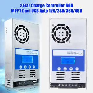 SCC 12V/24V/36V/48V MPPT 60A PWM 100A Solar Charge Controller Alat Charger Power Baterai
