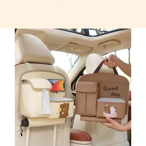 HT-TEMPAT TISSUE MOBIL KULIT GANTUNG CAR ORGANIZER BELAKANG JOK MOBIL
