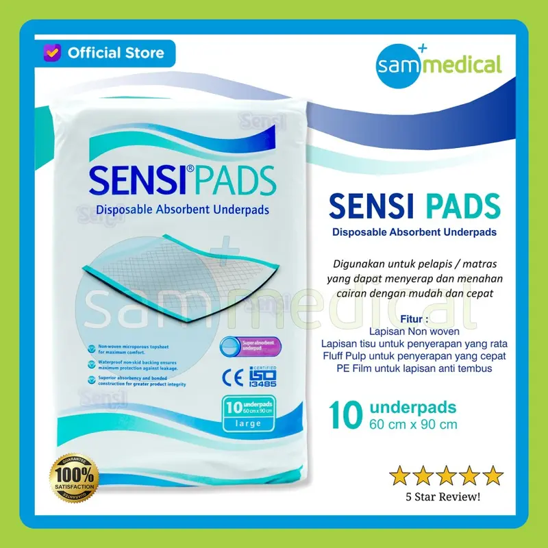 Sensipads Underpads – Alas Popok Sekali Pakai – Anti Bocor & Anti Gerak 0