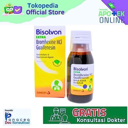 BISOLVON EXTRA (PEPPERMINT) 60ML Bromhexine guaifenesin batuk berdahak